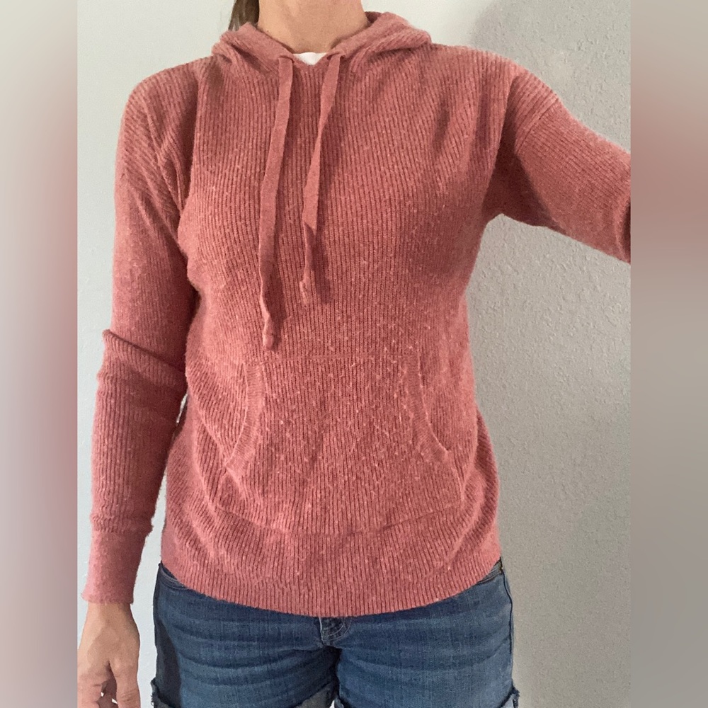 LOFT sweater size XS with front pouch salmon colored